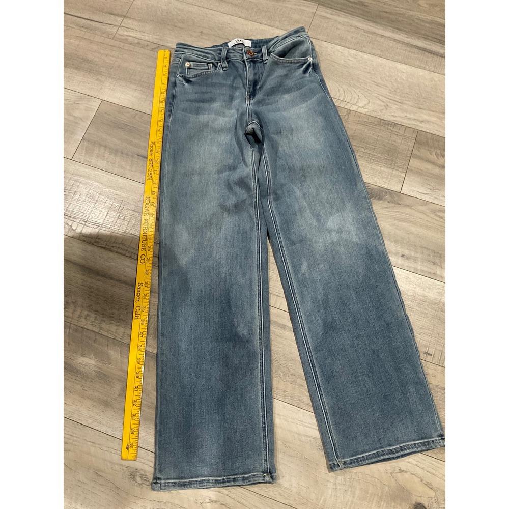 YMI Womens Wide Leg Jeans Medium Wash Stretch Denim Size 5 27 - Picture 6 of 10